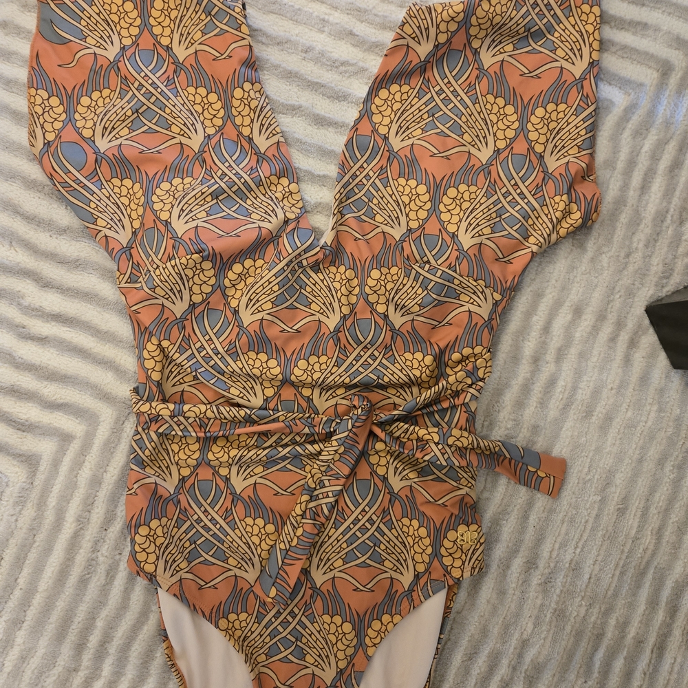 Albion Women's One-Piece Swimsuit in Orange, Yellow, Blue